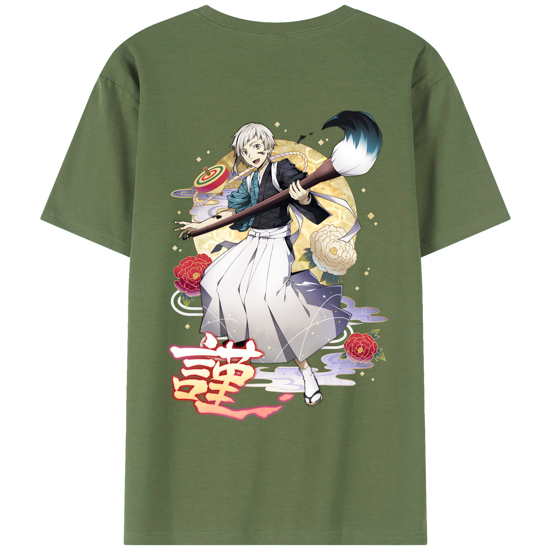 （画像用） 文豪ストレイドッグス Bungo Stray Dogs 綿100％ メンズ半袖Tシャツ（バックプリント） 通気性
